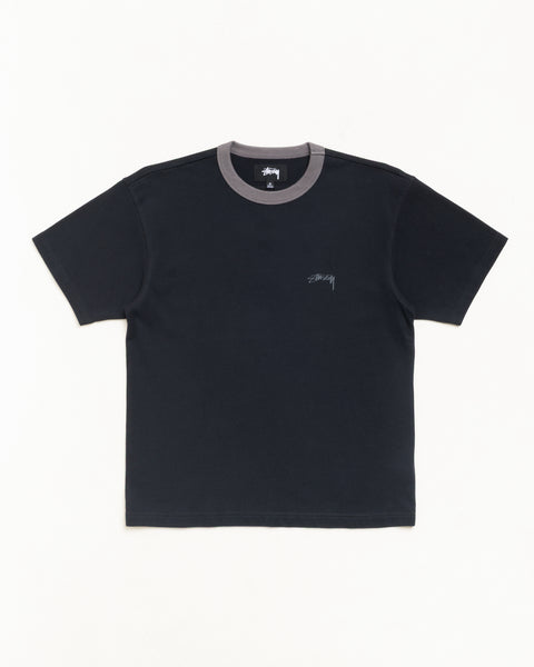 Ss Ringer Tee Unisex Short Sleeve In Black