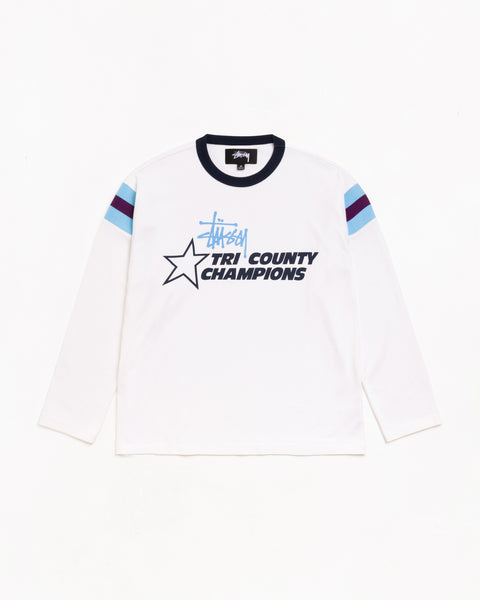 Ls Ringer Tee Unisex Long Sleeve In White