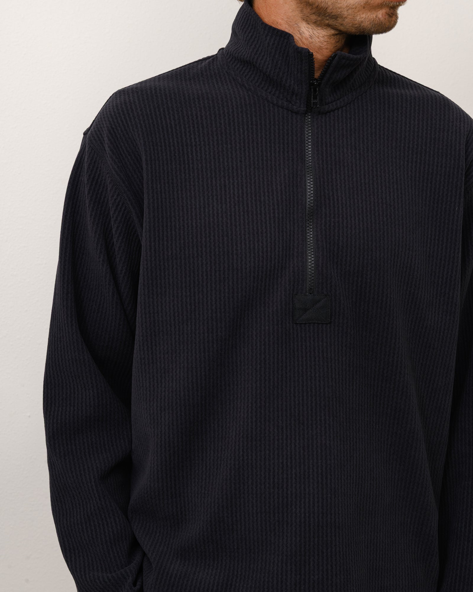 Half Zip Thermal Mock Neck - Black | Tops & Knits | Stüssy UK