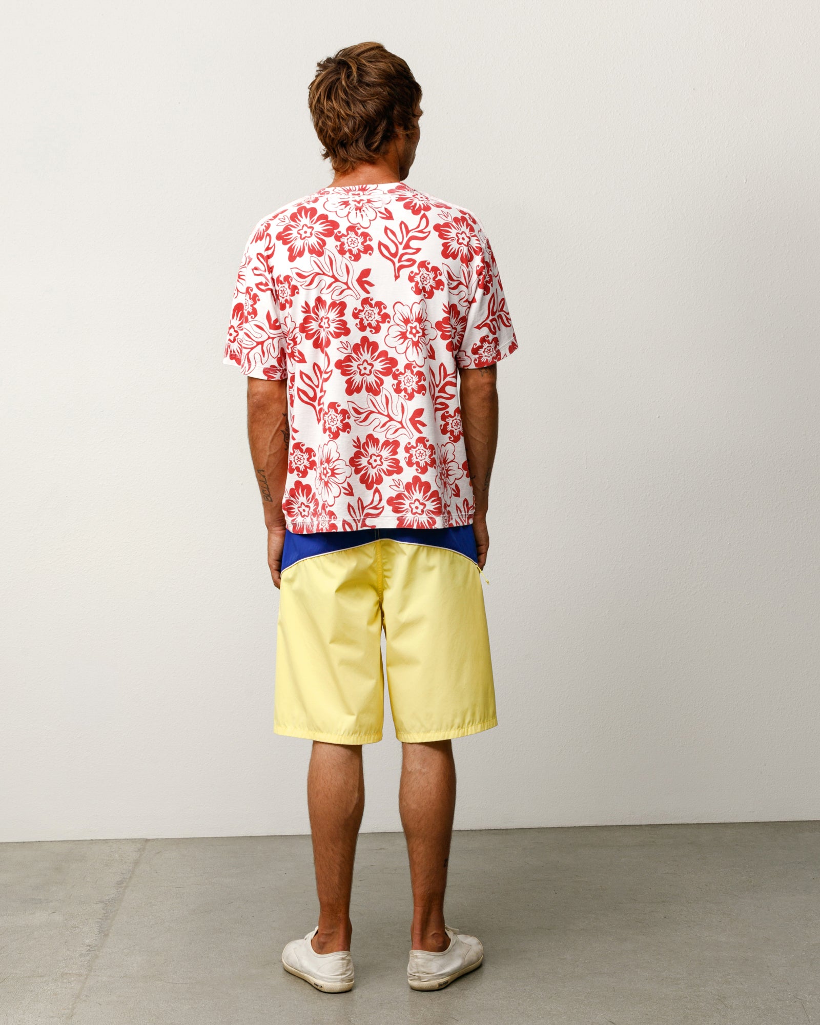 Lazy Ss Tee Floral Print Unisex Short Sleeve In White