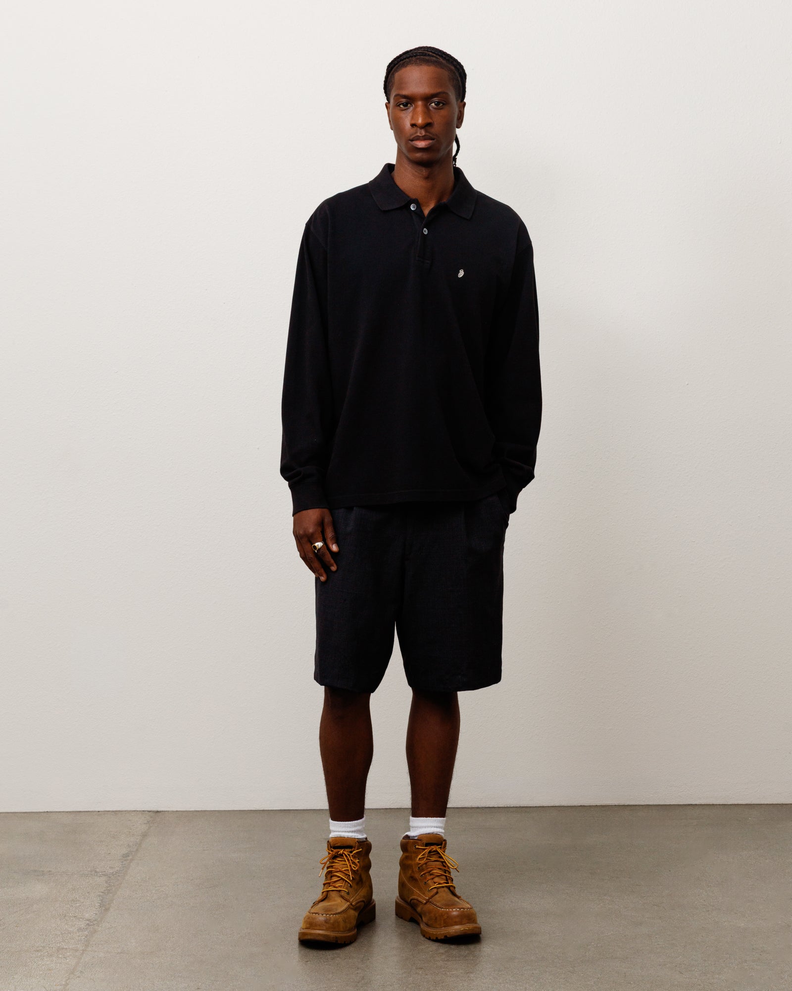 Ls Classic Pique Polo Unisex Short Sleeve In Black