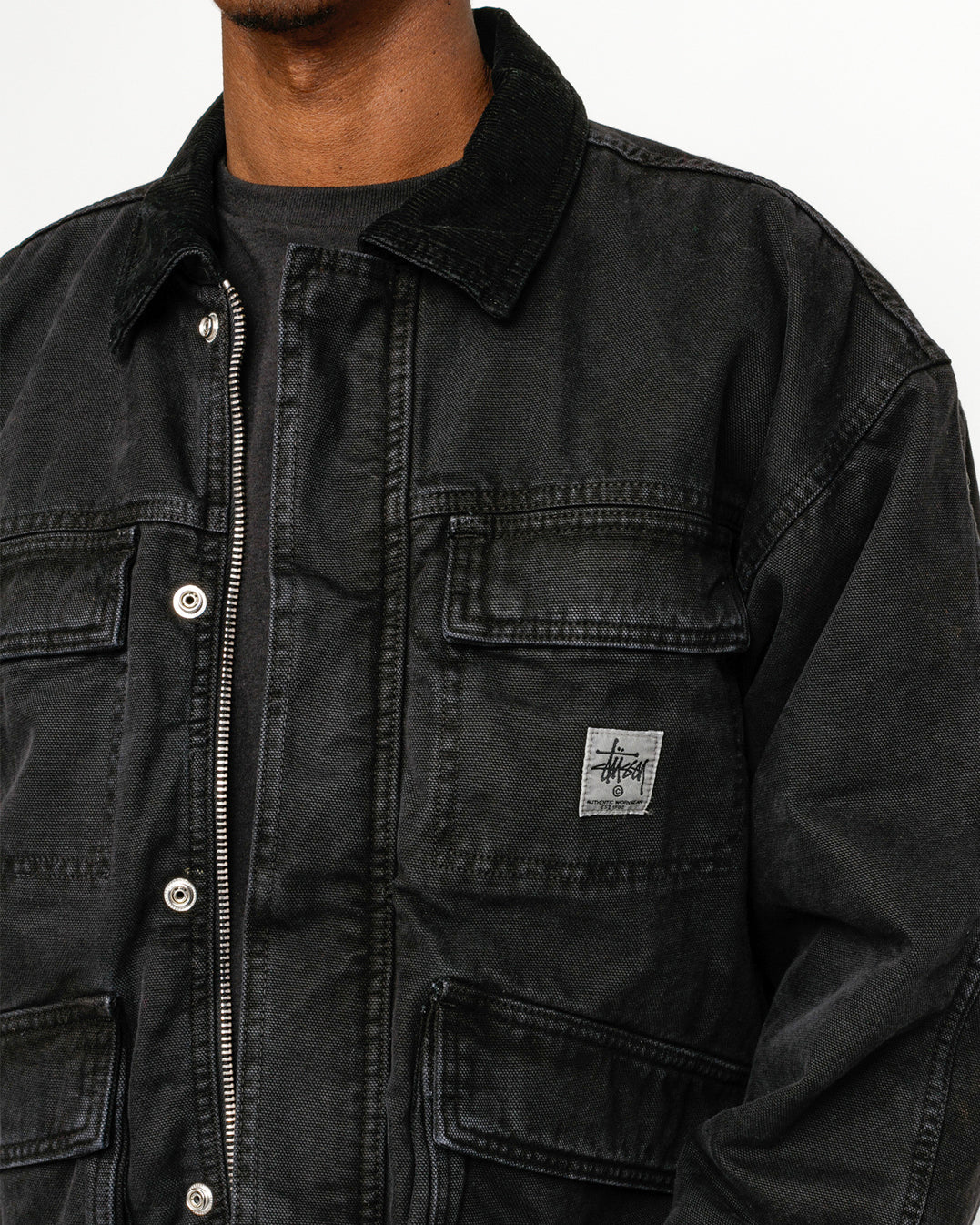 Black canvas jacket best sale