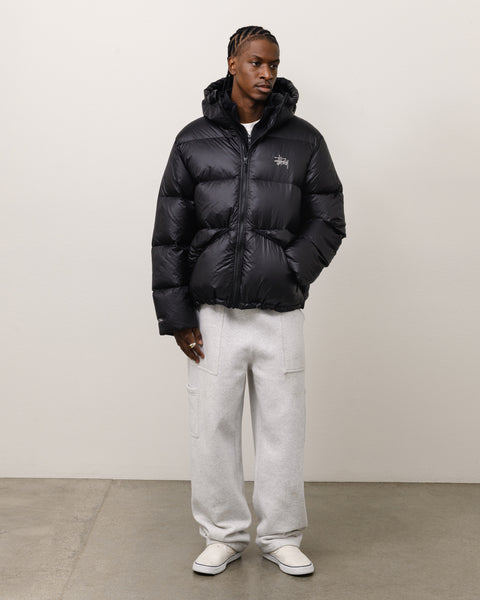 Micro Ripstop Down Parka Unisex Long Sleeve In Jet Black