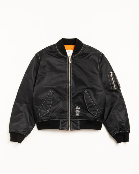 Built Reversible Bomber Jacket – Black | Outerwear | Stüssy UK
