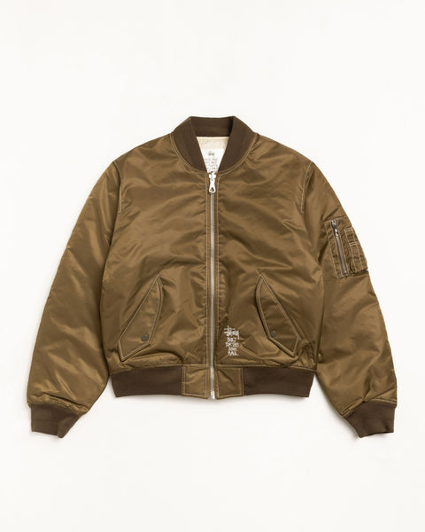 Built Bomber Jacket Mens Long Sleeve In Brown