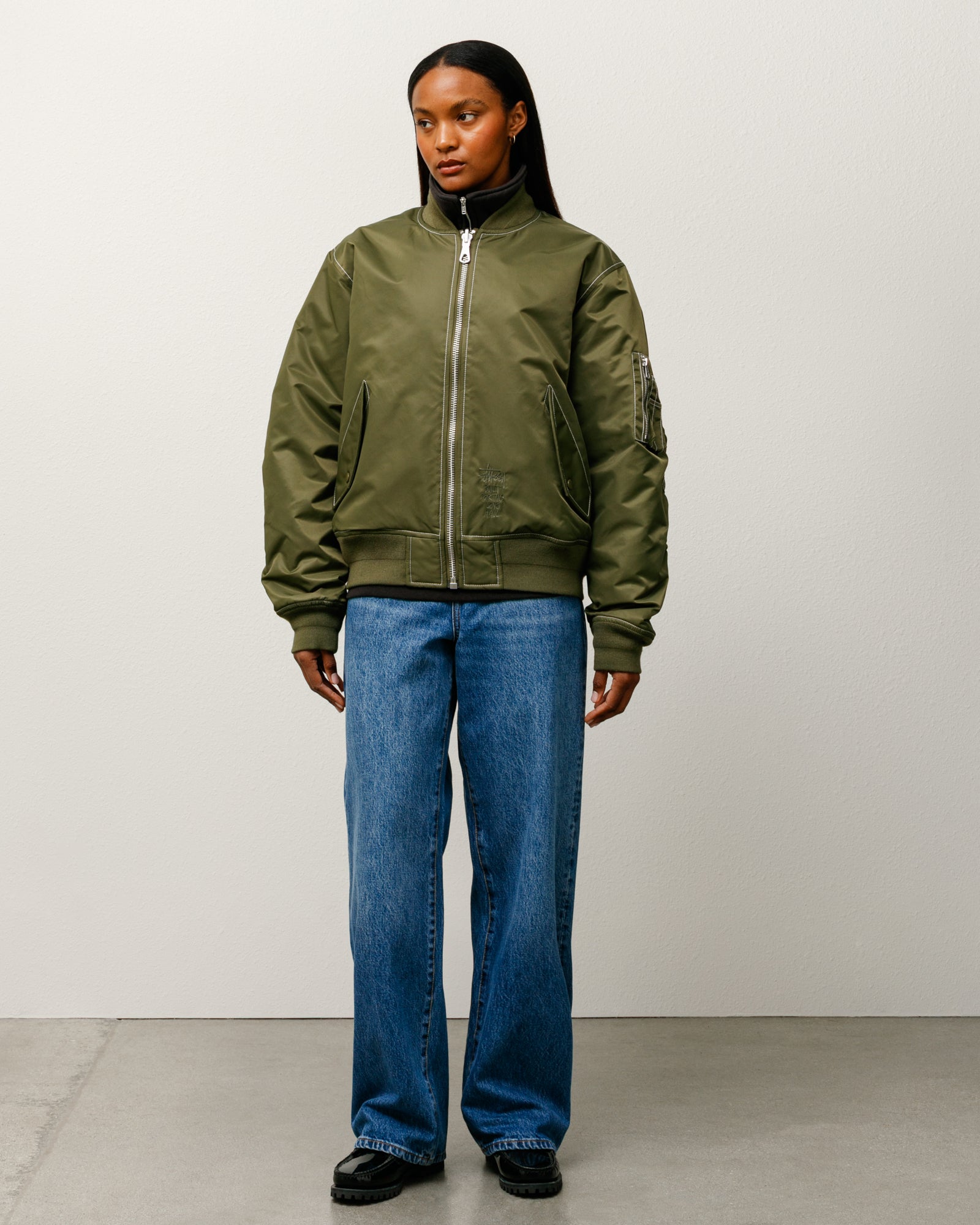 Built Reversible Bomber Jacket – Olive | Outerwear | Stüssy UK