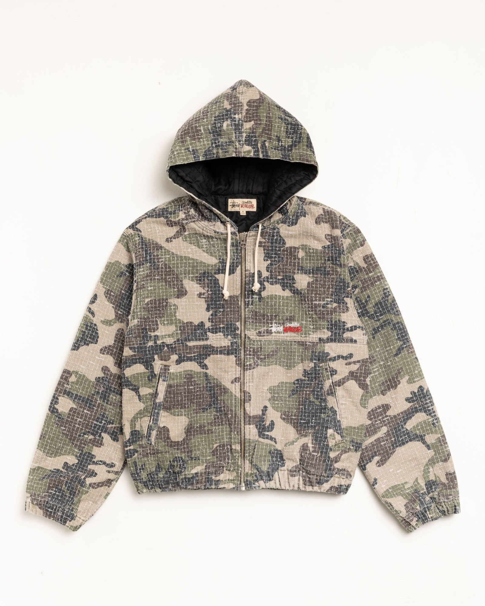 Work Jacket Canvas Ndl Pnch Mens Long Sleeve In Woodland Camo