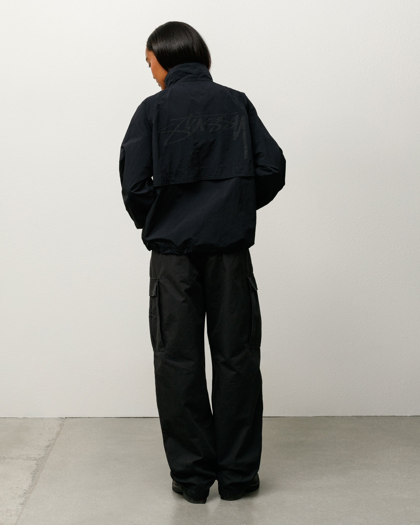 Warm Up Jacket – Black | Outerwear | Stüssy UK