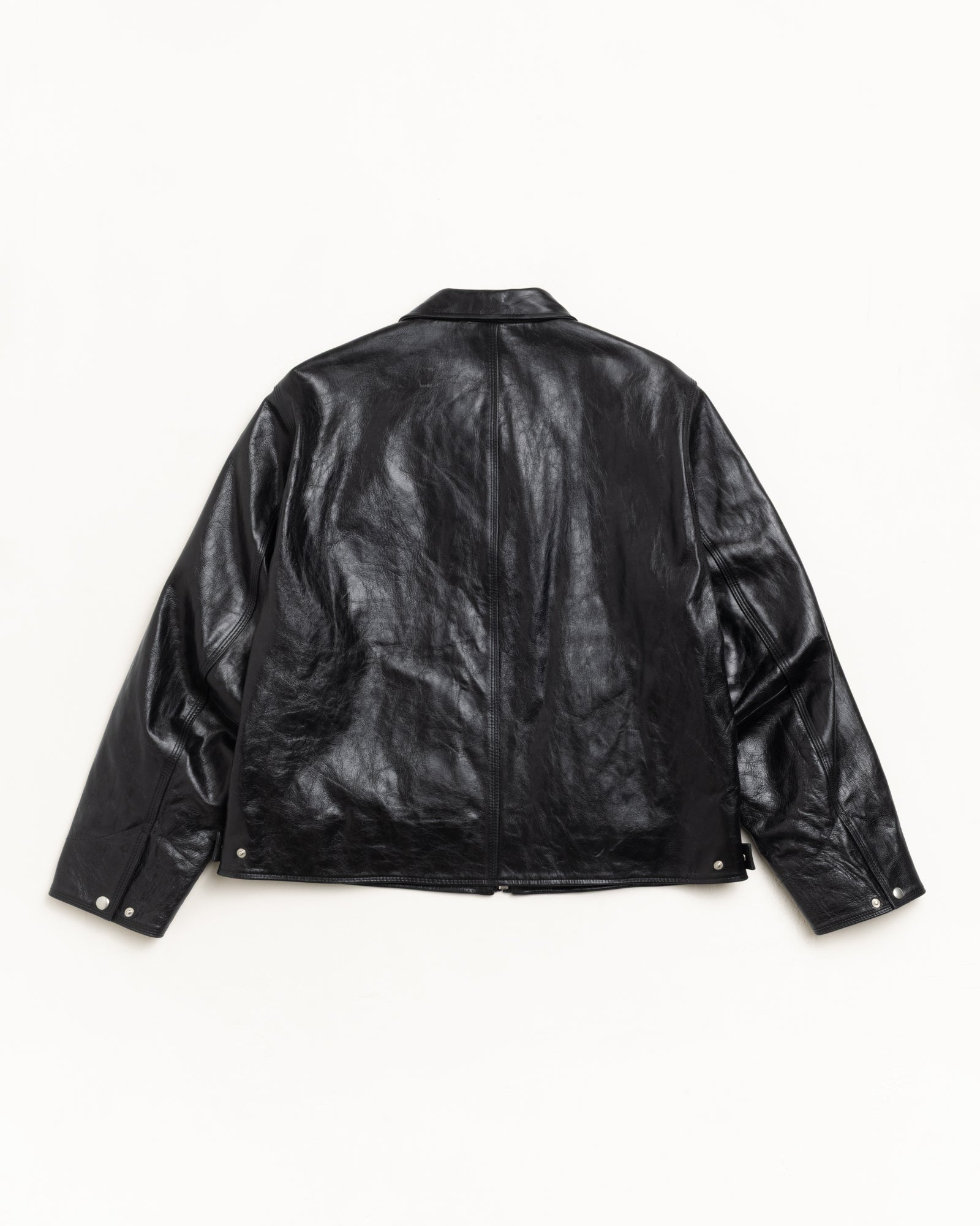 ジャケット・アウター STUSSY TRUCKER JACKET LEATHER Stussy Leather Flight Jacket Black Men's - FW24 - GB
