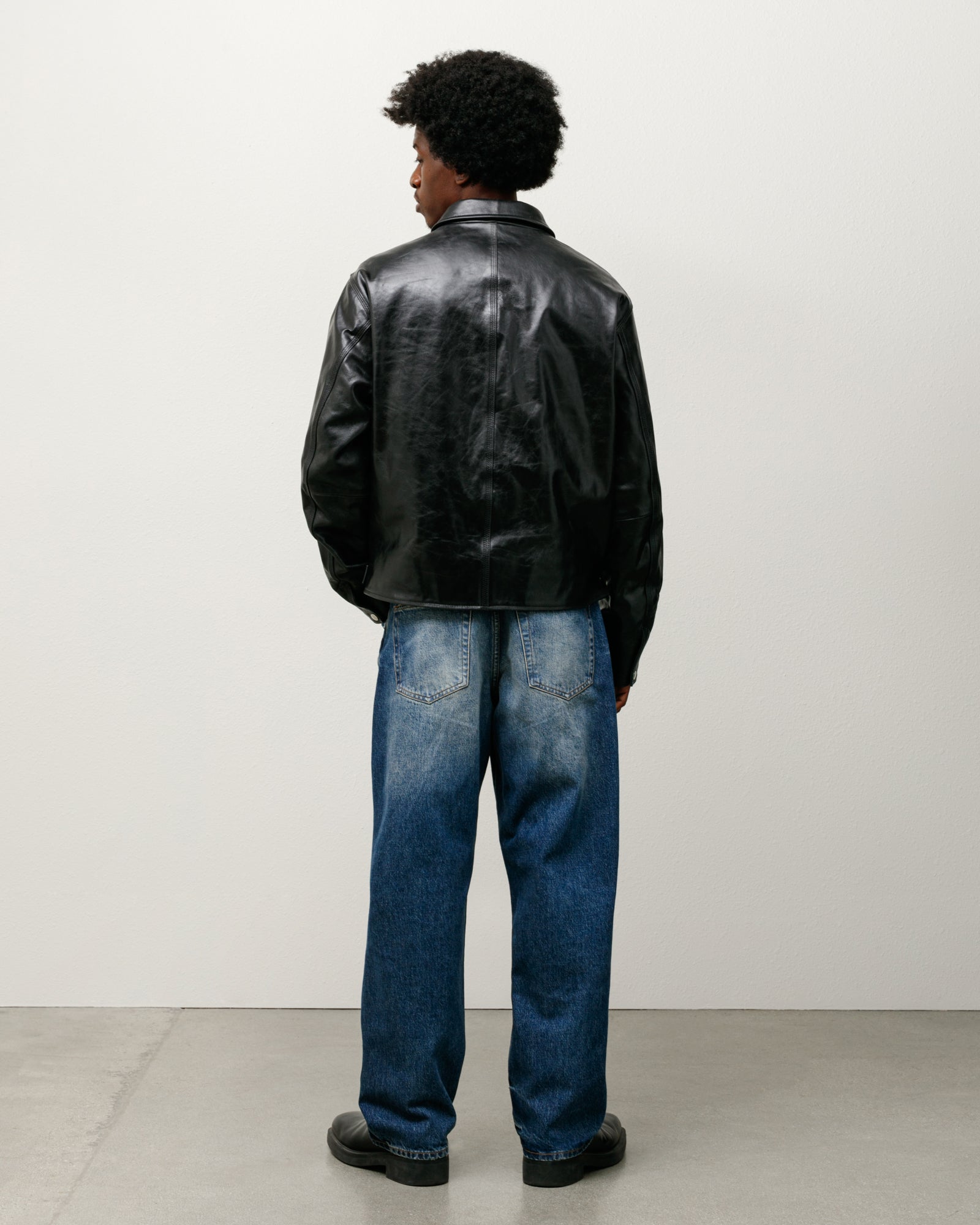 Garage Jacket Leather – Black | Outerwear | Stüssy UK