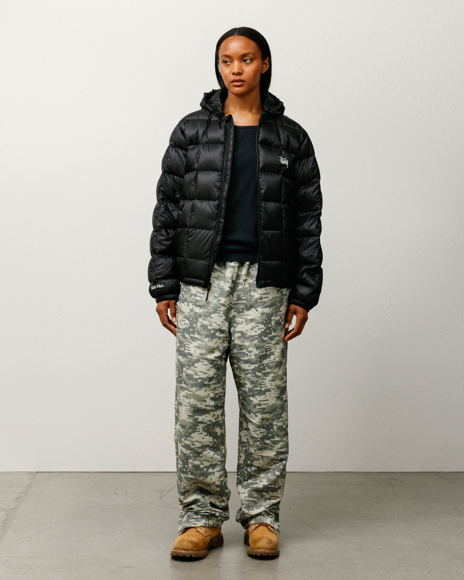 Midweight Hooded Puffer – Black | Outerwear | Stüssy UK