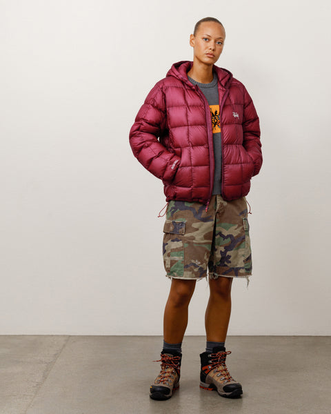 Midweight Hooded Puffer Unisex Long Sleeve In Fucshia