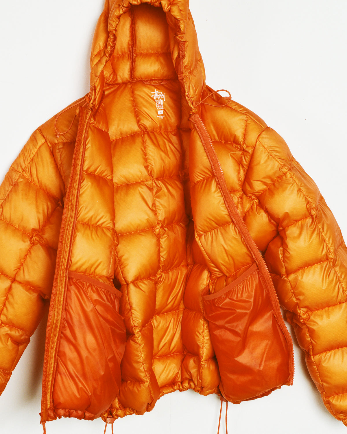 Midweight Hooded Puffer Unisex Long Sleeve In Orange
