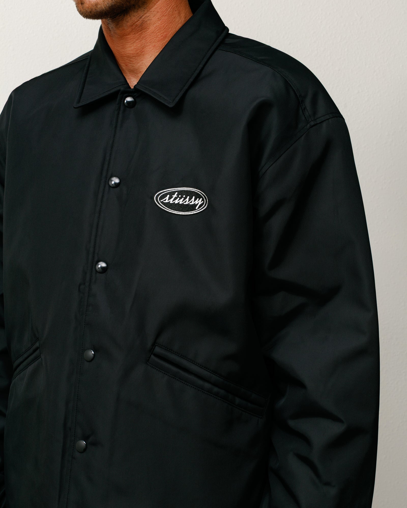 Coaches Jacket – Black | Outerwear | Stüssy UK