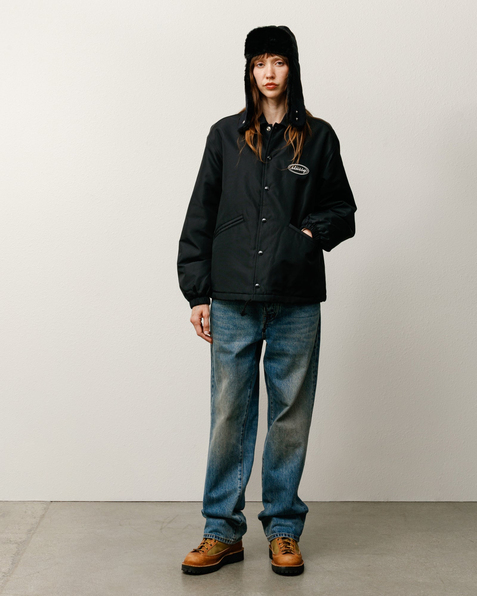 Coaches Jacket – Black | Outerwear | Stüssy UK