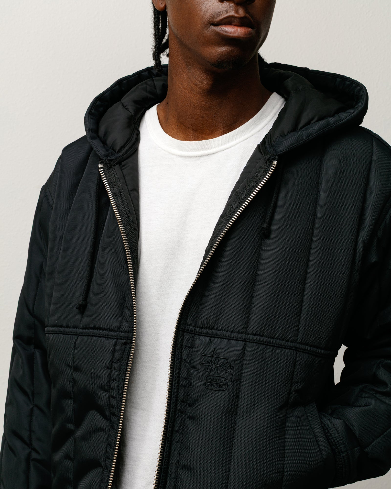 Quilted Nylon Work Jacket – Black | Outerwear | Stüssy UK