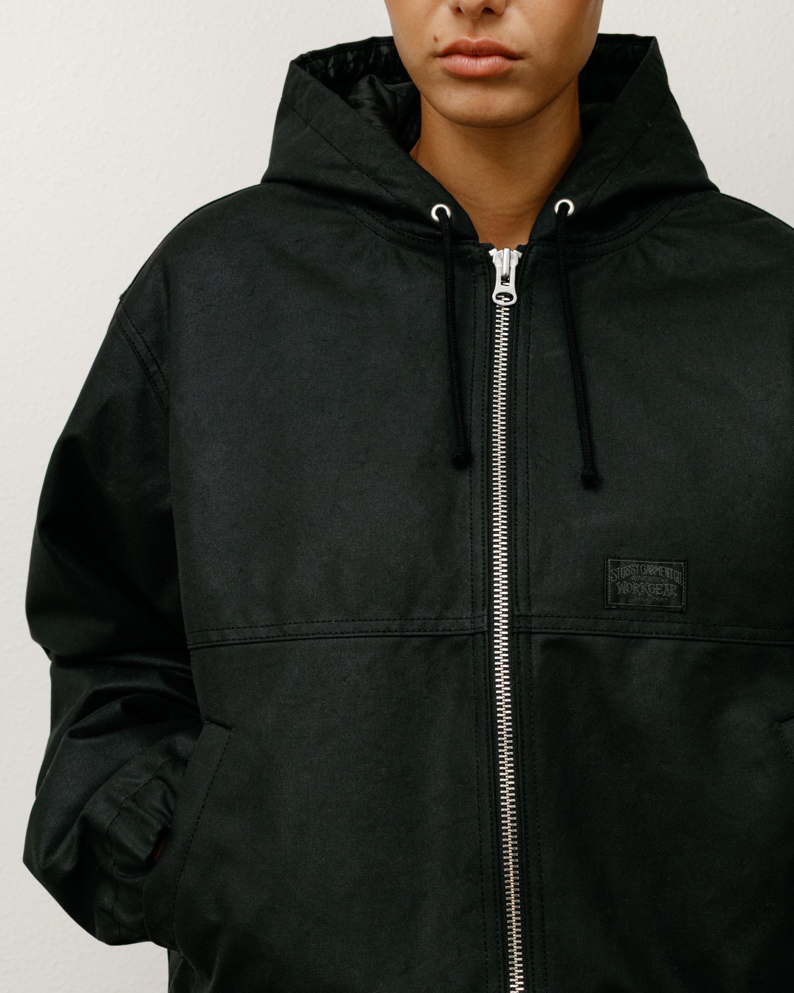 Waxed Cotton Work Jacket – Black | Outerwear | Stüssy UK