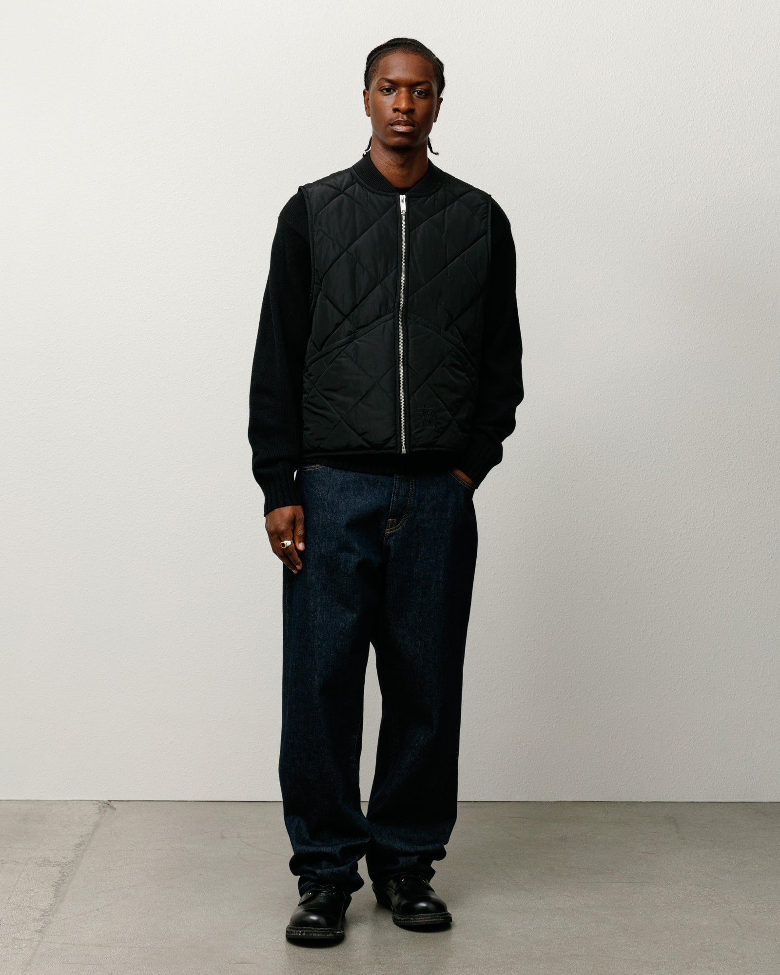 Insulated Vest Mens Sleeveless In Black