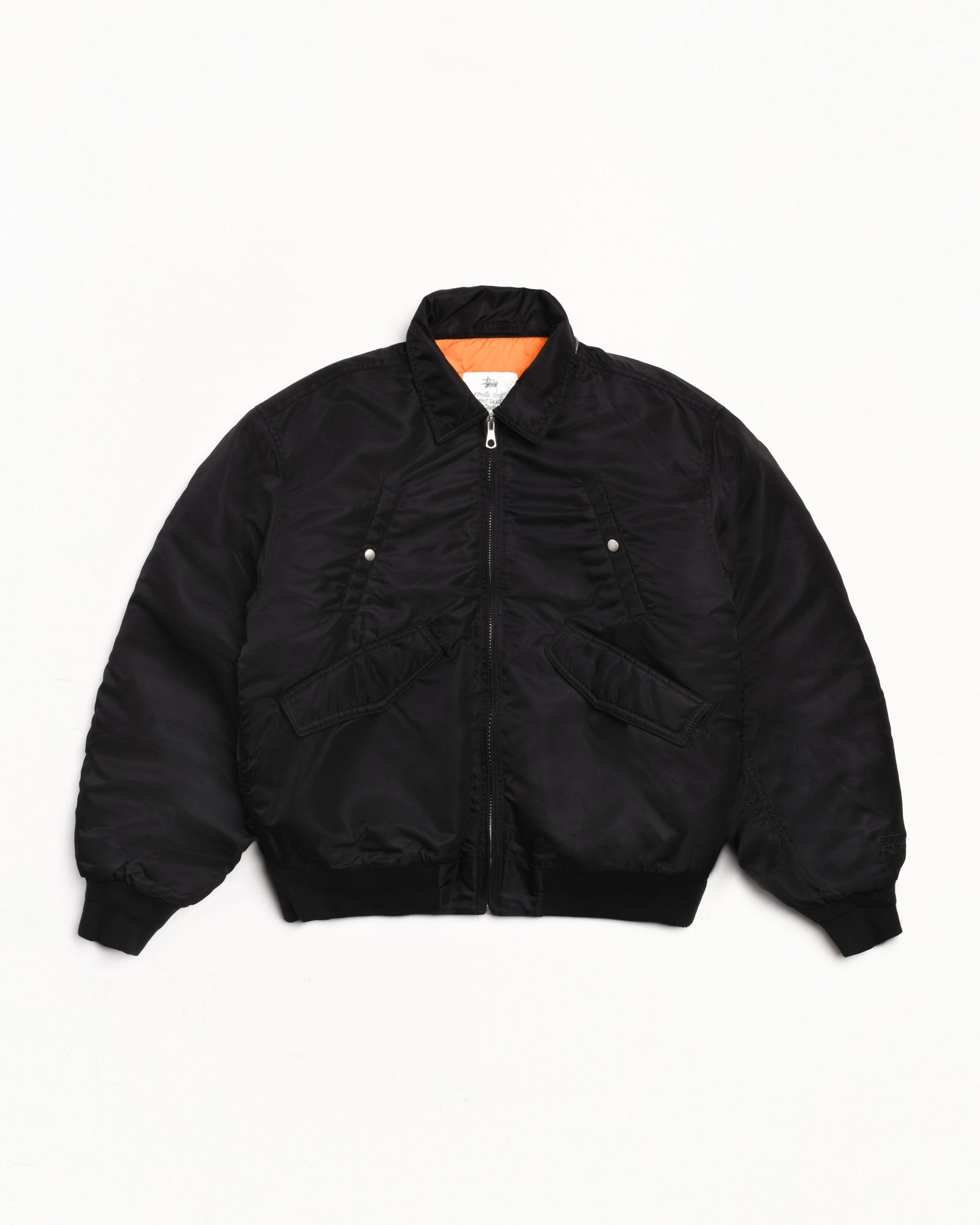 ステューシー　stussy designs bomber jacket Stüssy Stussy Bomber Jacket Logo Design Black Color Design