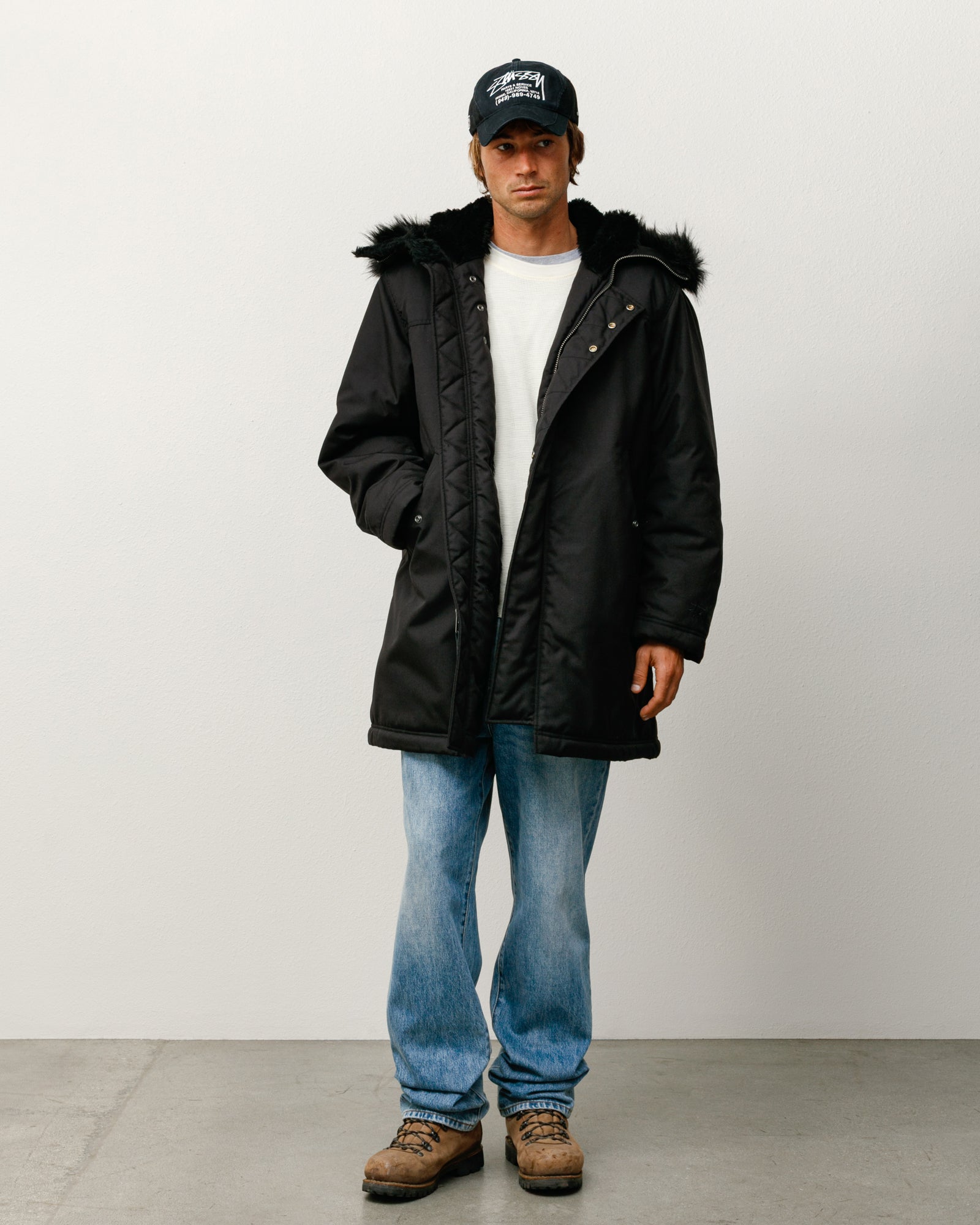 Stüssy Alpha Winter Parka – Black | Outerwear | Stüssy UK