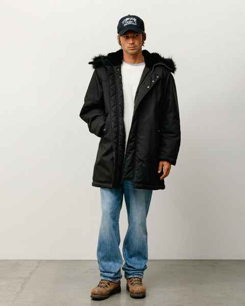 Stussy X Alpha Military Parka Mens Long Sleeve In Black