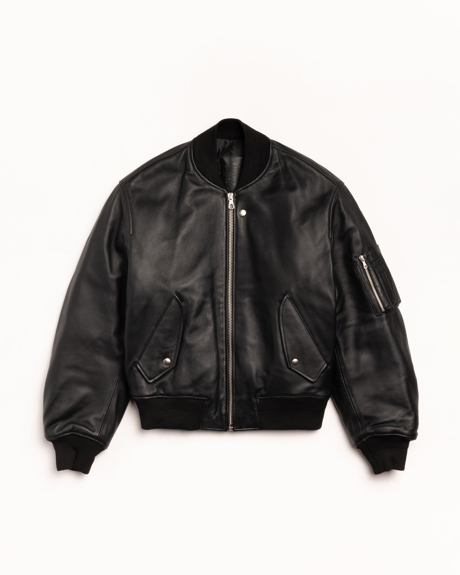 Leather Built Bomber – Black | Outerwear | Stüssy UK