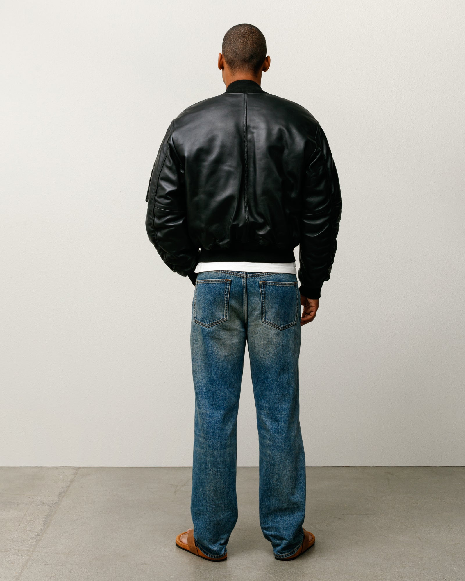 Leather Built Bomber – Black | Outerwear | Stüssy UK