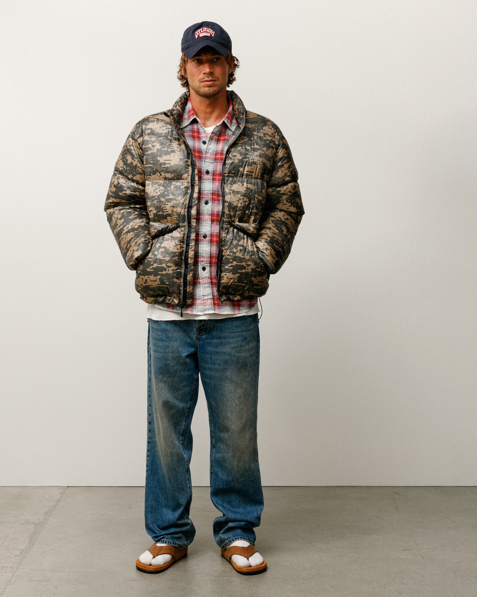 Micro Ripstop Down Mock Mens Long Sleeve In Digi Camo