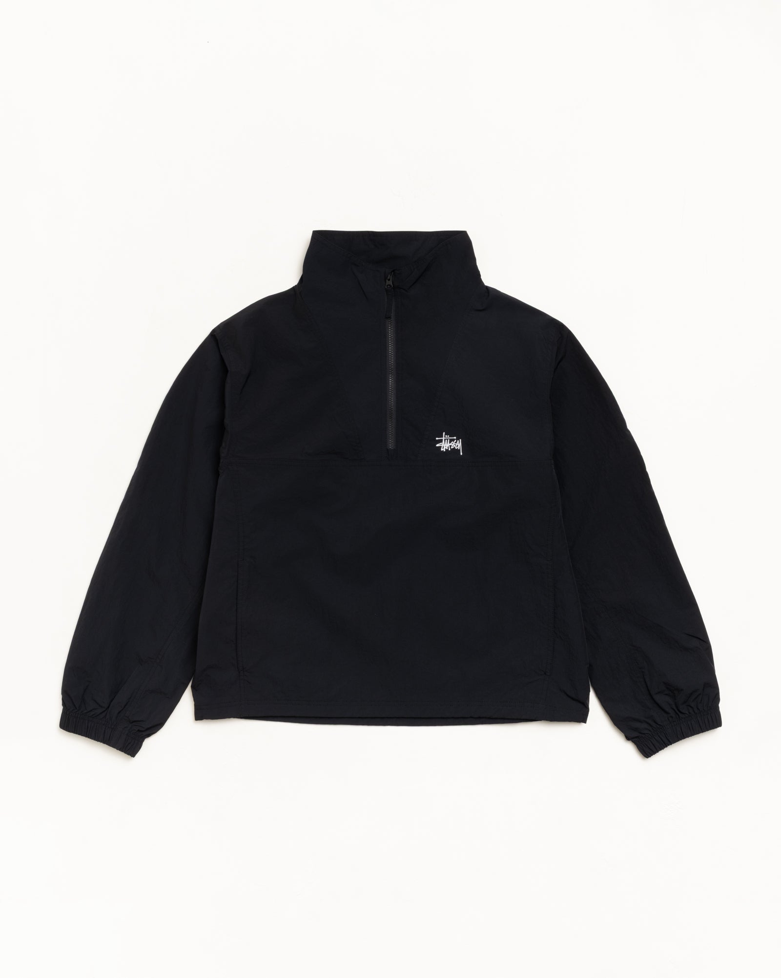 Warm Up Pullover – Black | Outerwear | Stüssy UK