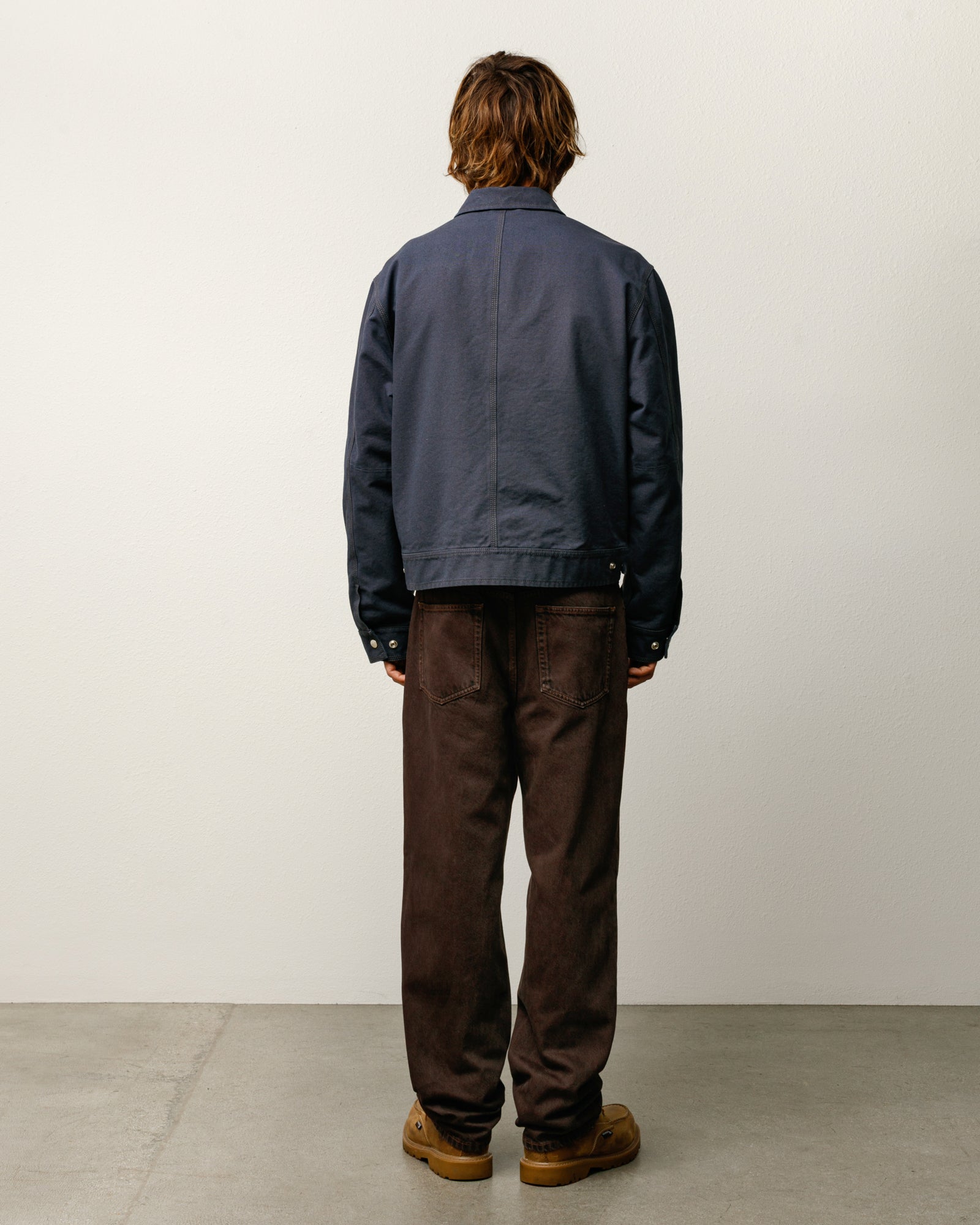 Work Jacket Collared Mens Long Sleeve In Blue