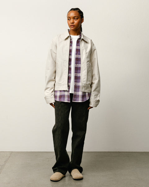 Work Jacket Collared Mens Long Sleeve In Stone