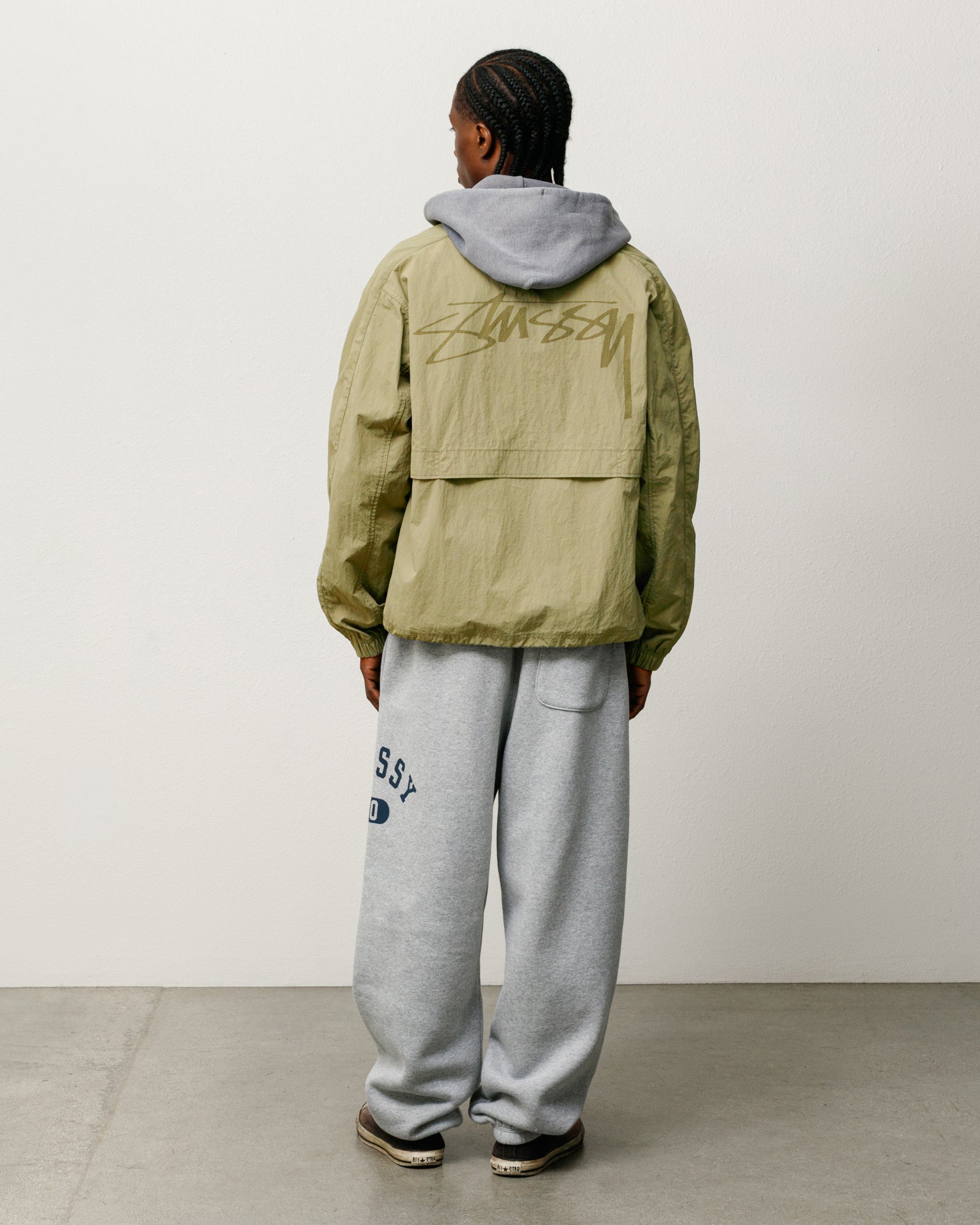 Lightweight Mock Jacket Unisex Long Sleeve In Khaki