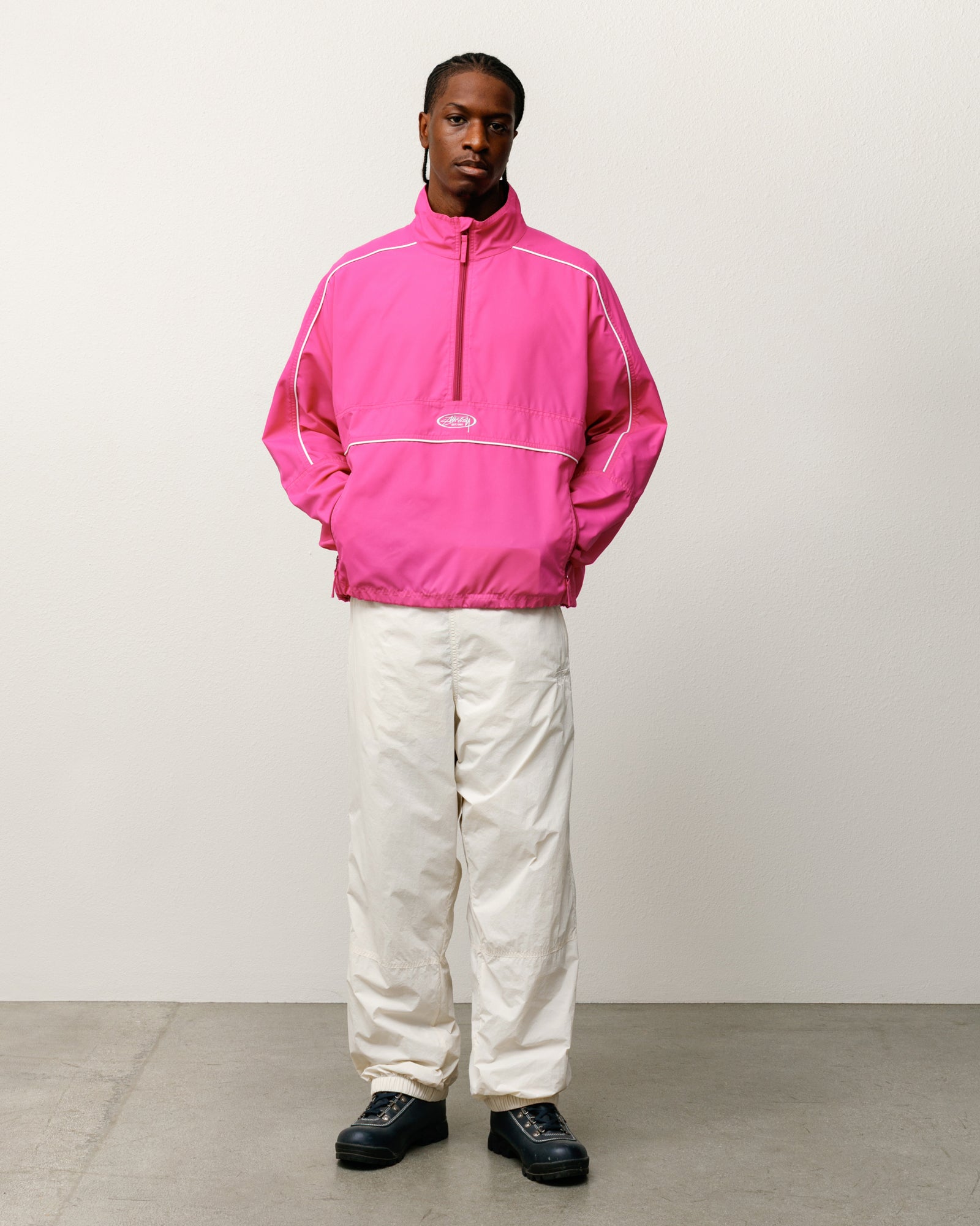 Lightweight Pullover Jacket Mens Long Sleeve in the colour Pink