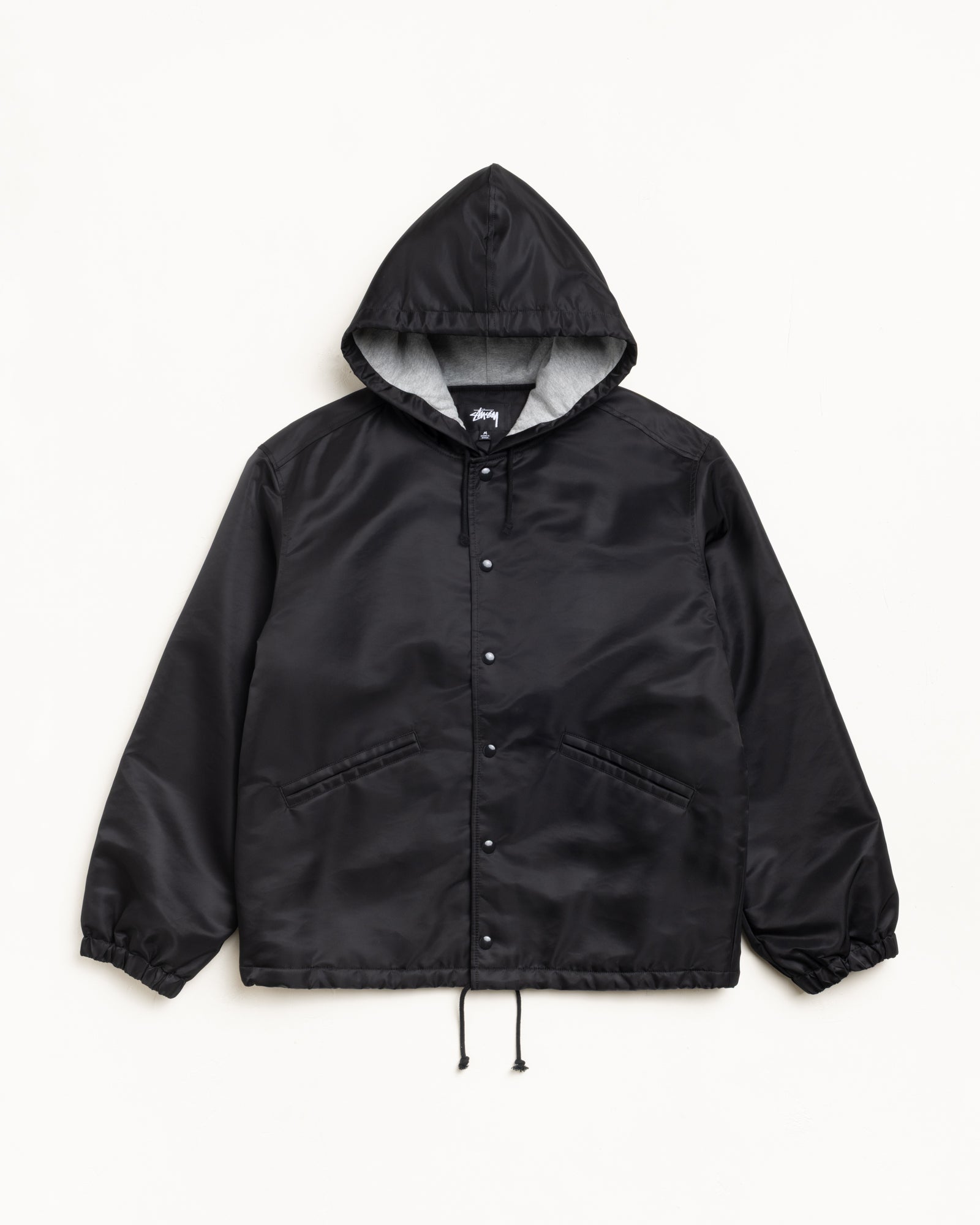 Hooded Coaches Jacket – Black | Outerwear | Stüssy UK