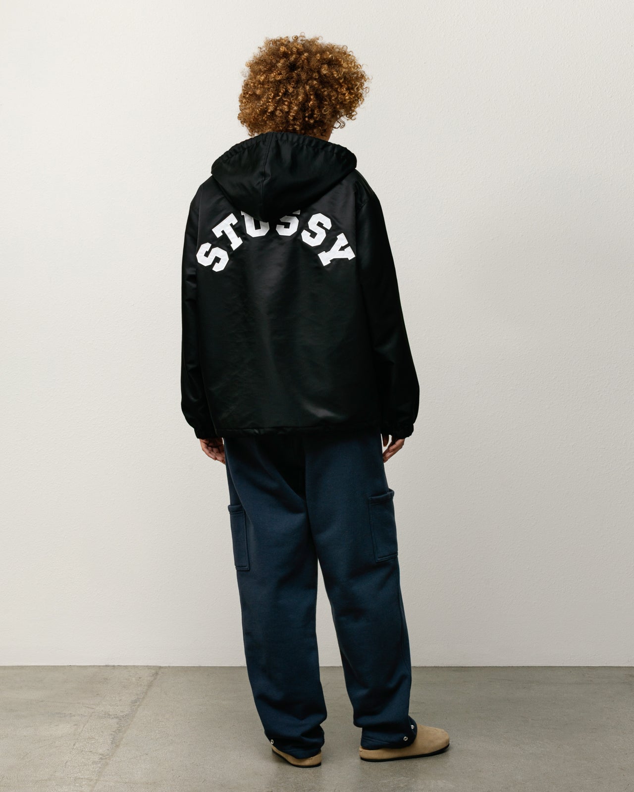 Hooded Coaches Jacket – Black | Outerwear | Stüssy UK