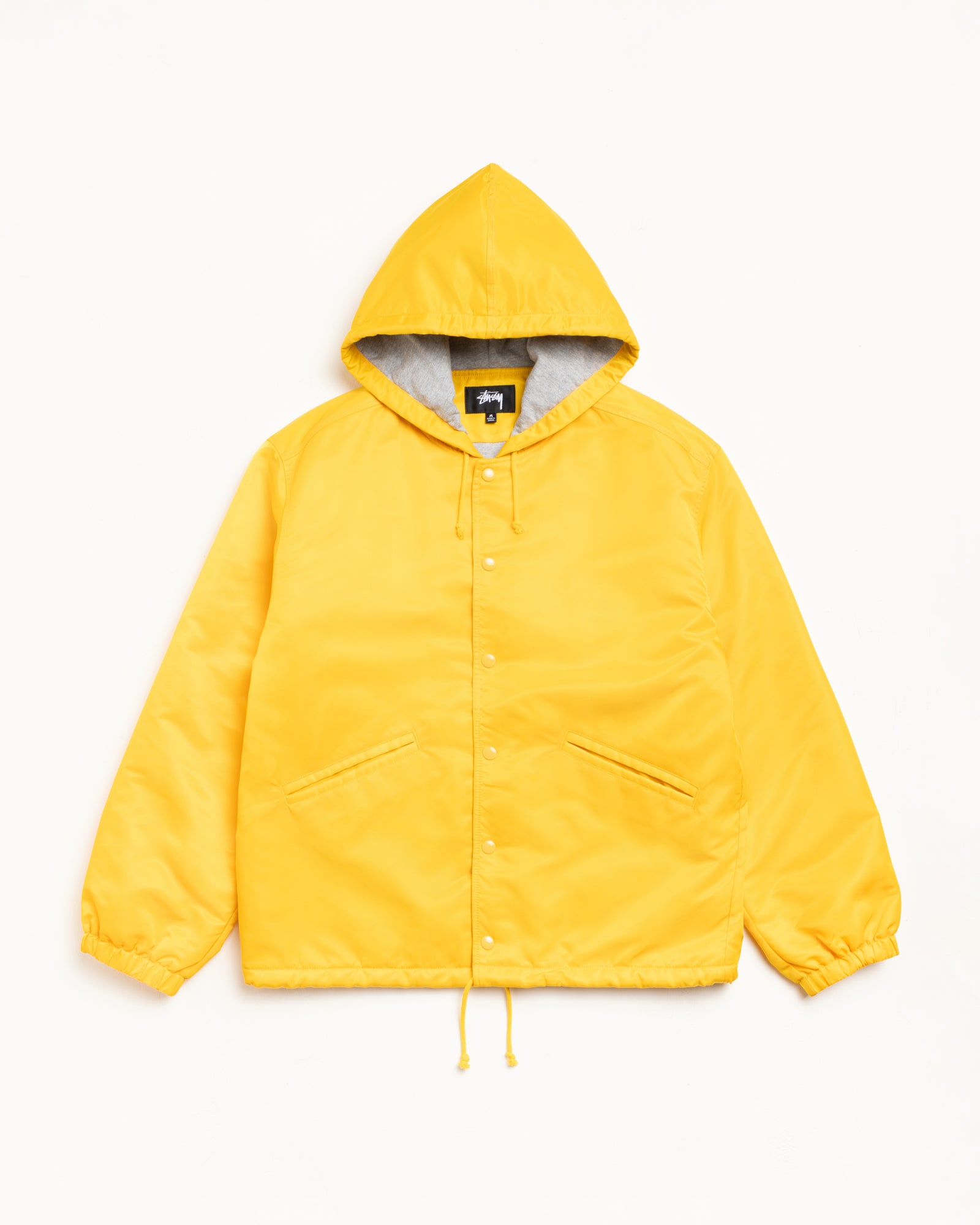 Hooded Coaches Jacket Mens Long Sleeve In Yellow