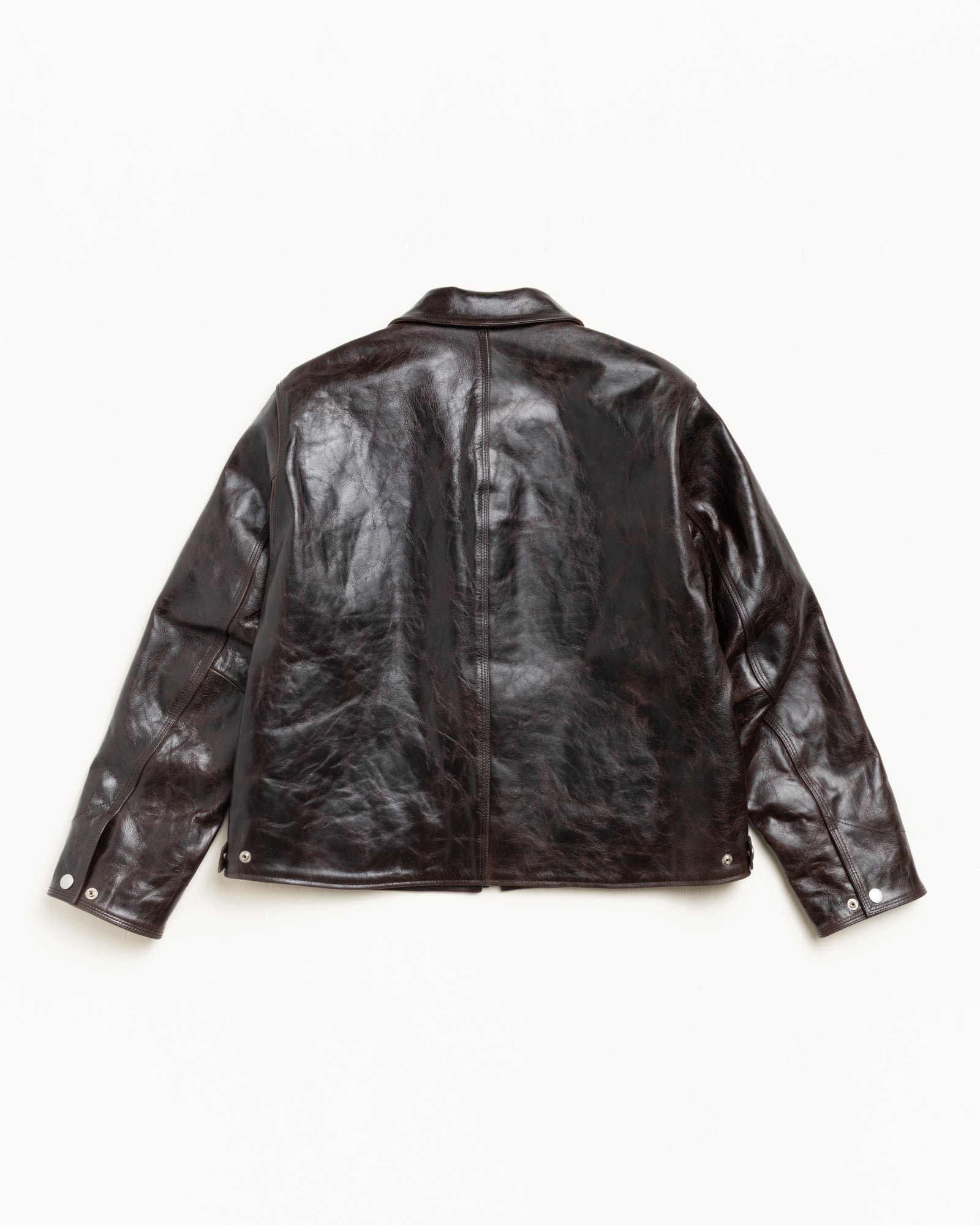Garage Jacket Leather – Dark Brown | Outerwear | Stüssy UK