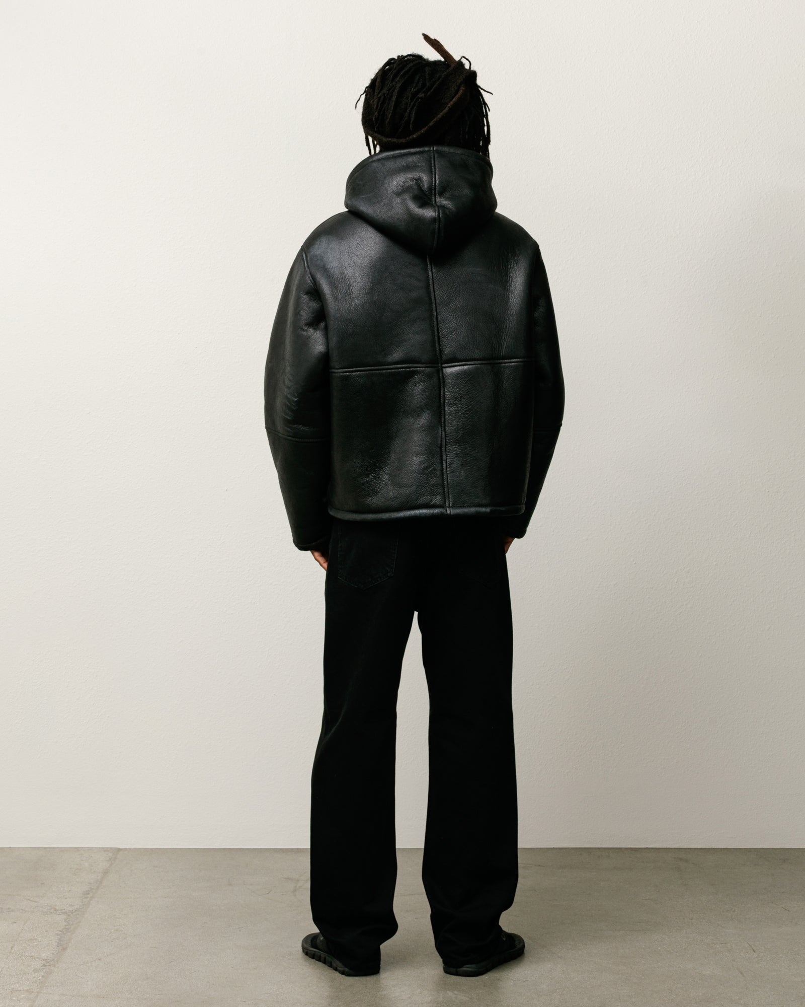 Shearling Hooded Jacket – Black | Outerwear | Stüssy UK