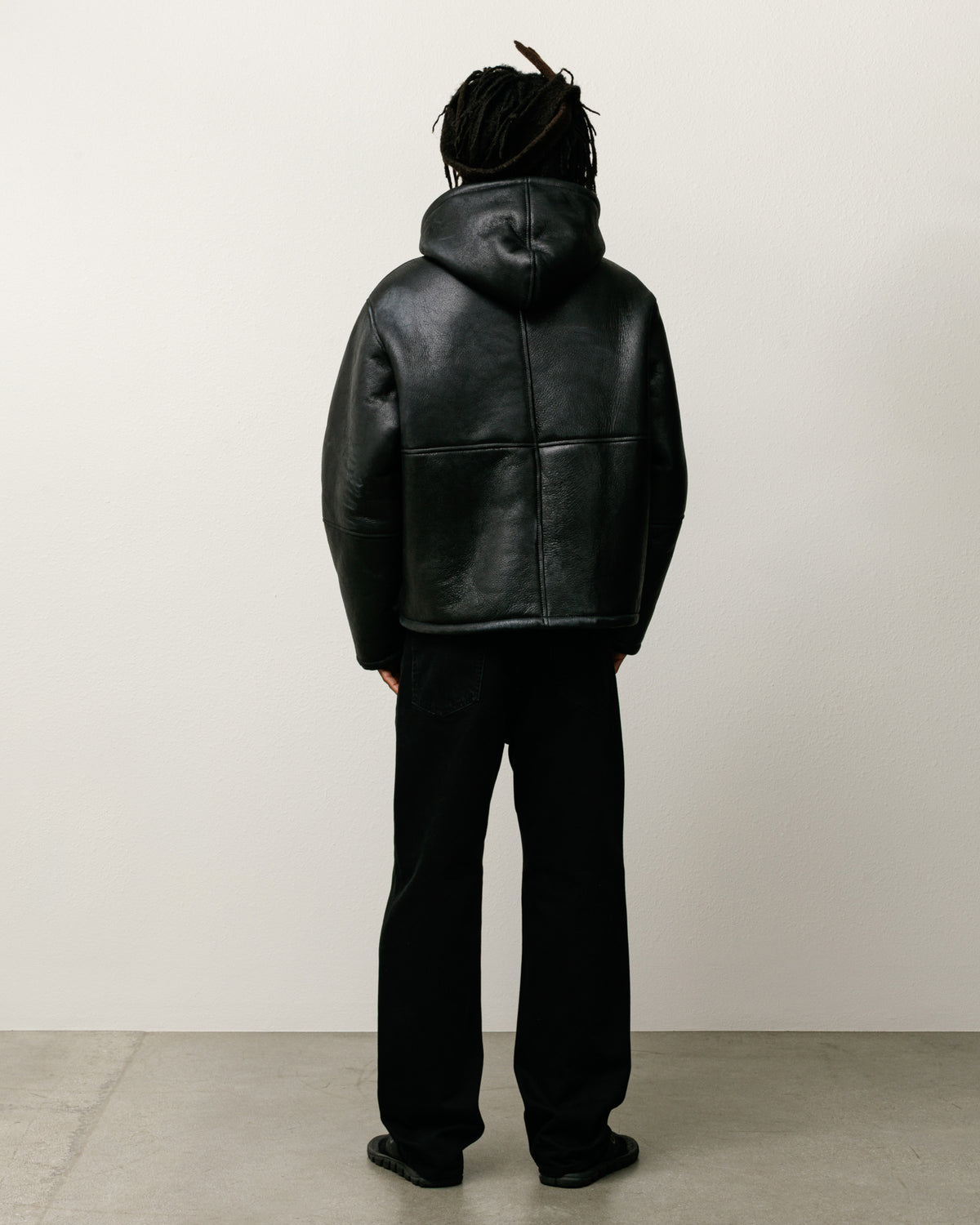 Shearling Hooded Jacket – Black | Outerwear | Stüssy UK