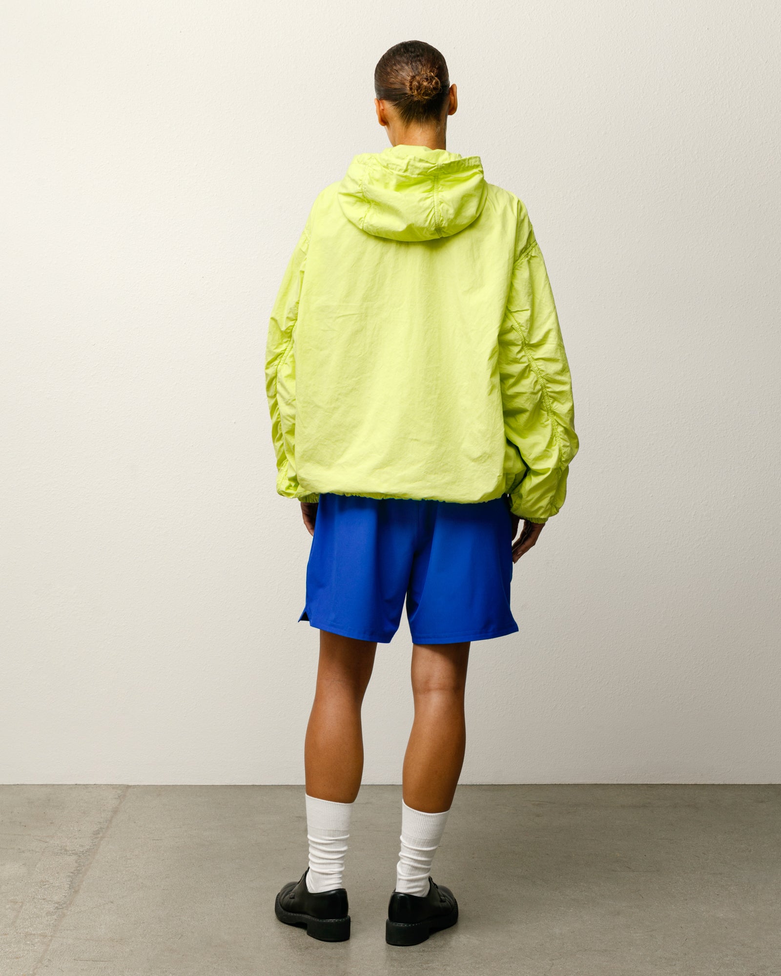 Double Cotton Hooded Jacket Mens Long Sleeve In Lime