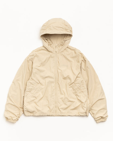 Double Cotton Hooded Jacket Mens Long Sleeve In Sand