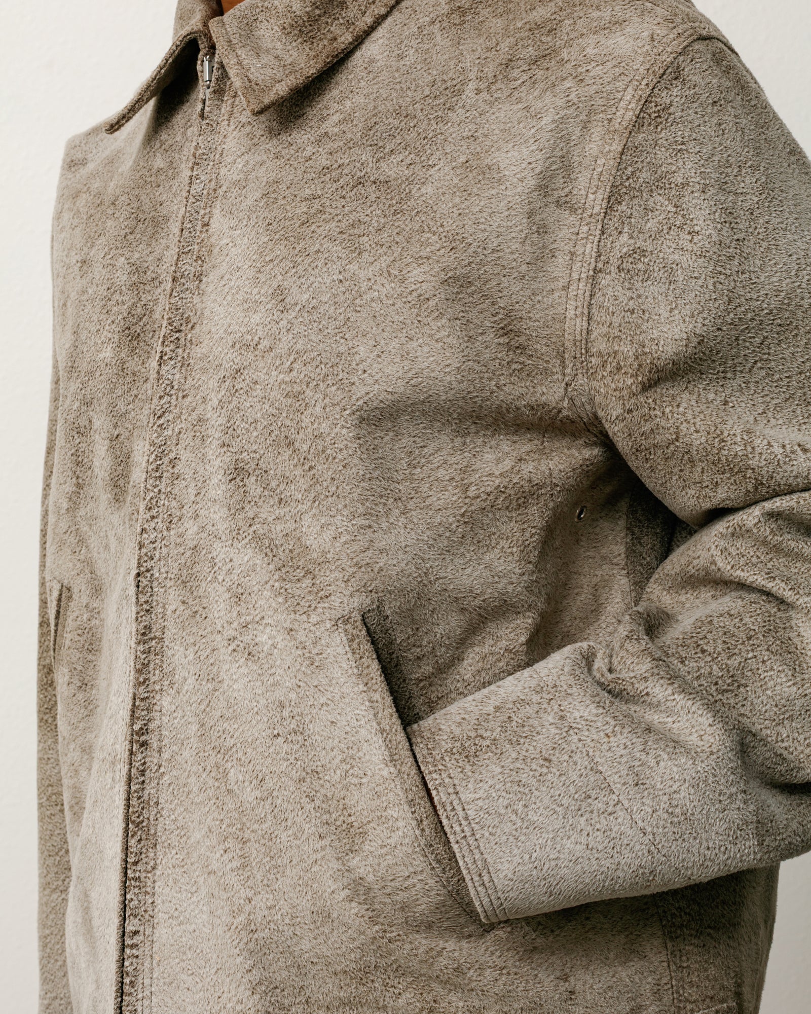Garage Jacket Suede Unisex Long Sleeve In Suede