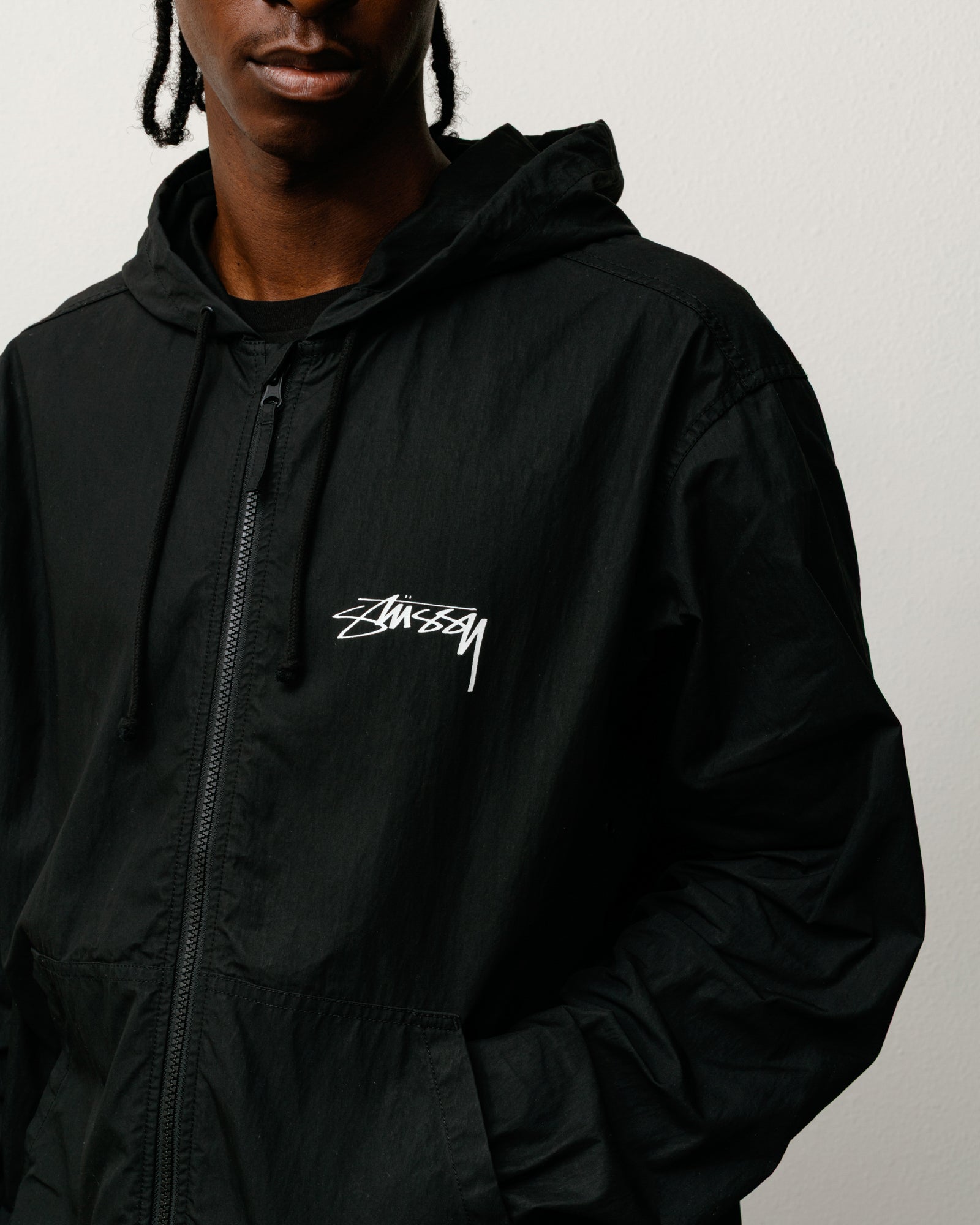 Waxed Cotton Beach Shell - Black | Outerwear | Stüssy UK