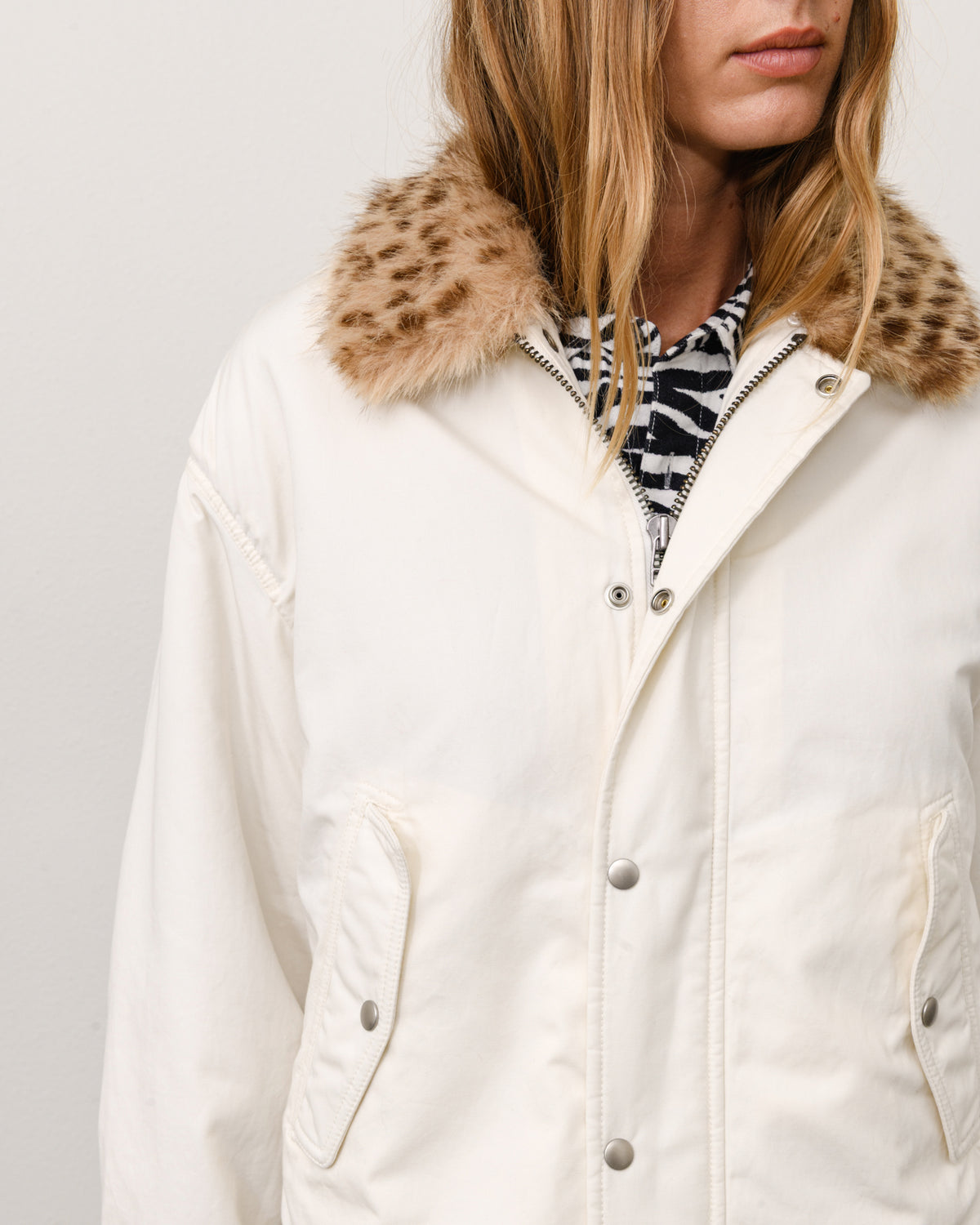 Convertible Deck Jacket Unisex Long Sleeve In Bone