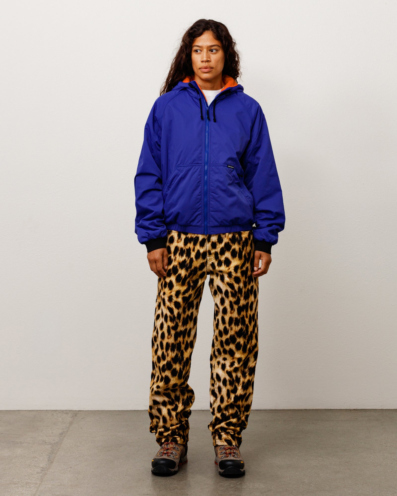 Coastline Hooded Jacket Unisex Long Sleeve In Iris