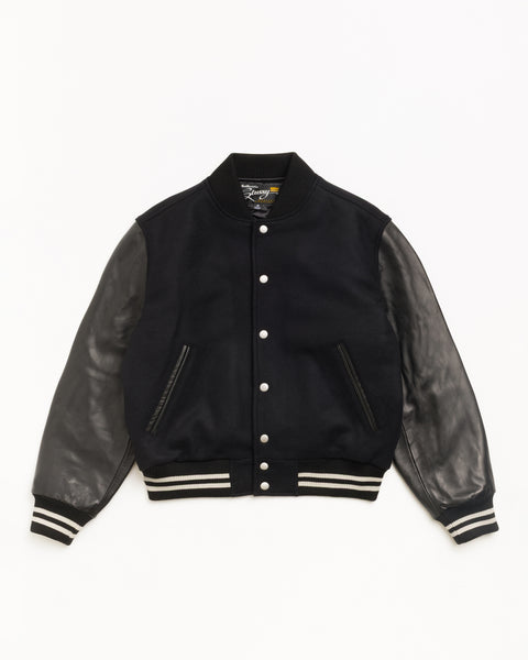 Wool Varsity Unisex Long Sleeve In Black