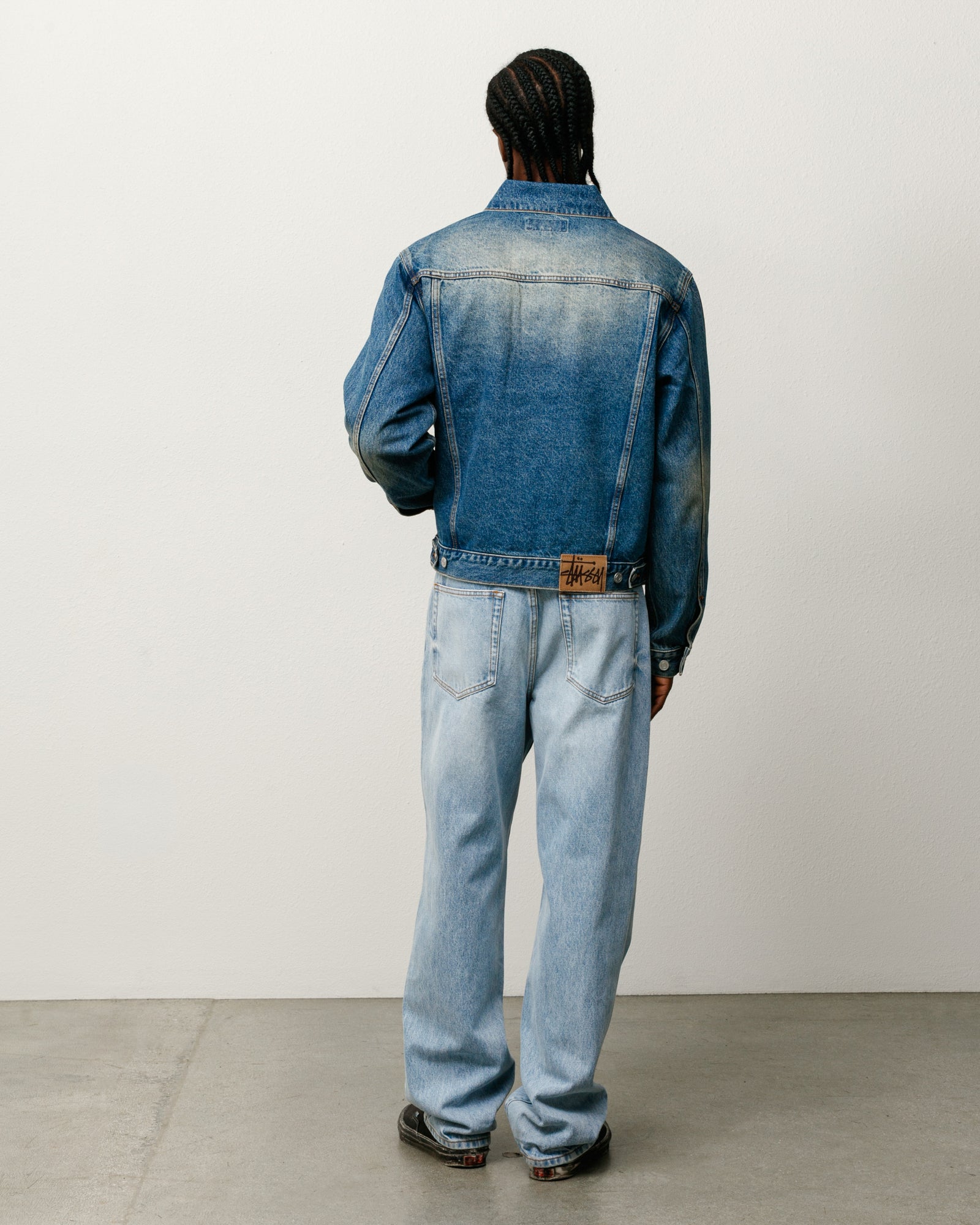 Trucker Denim Unisex Long Sleeve In Dark Wash Indigo