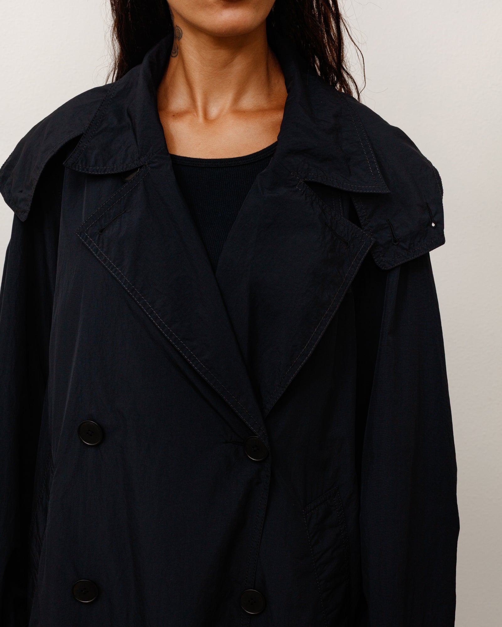 ジャケット・アウター stussy 24AW DOUBLE BREASTED TRENCH Ultra Lightweight Nylon Trench - Black | Outerwear | Stüssy UK