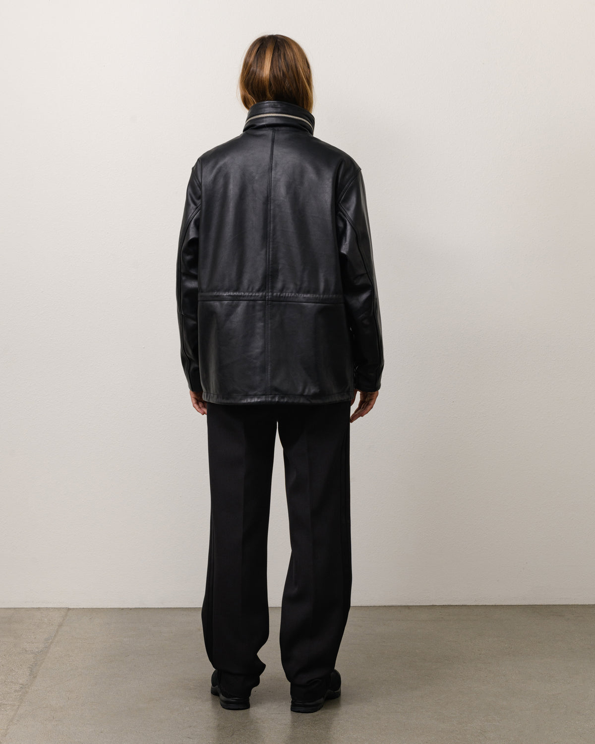 Leather M-65 Unisex Long Sleeve In Black
