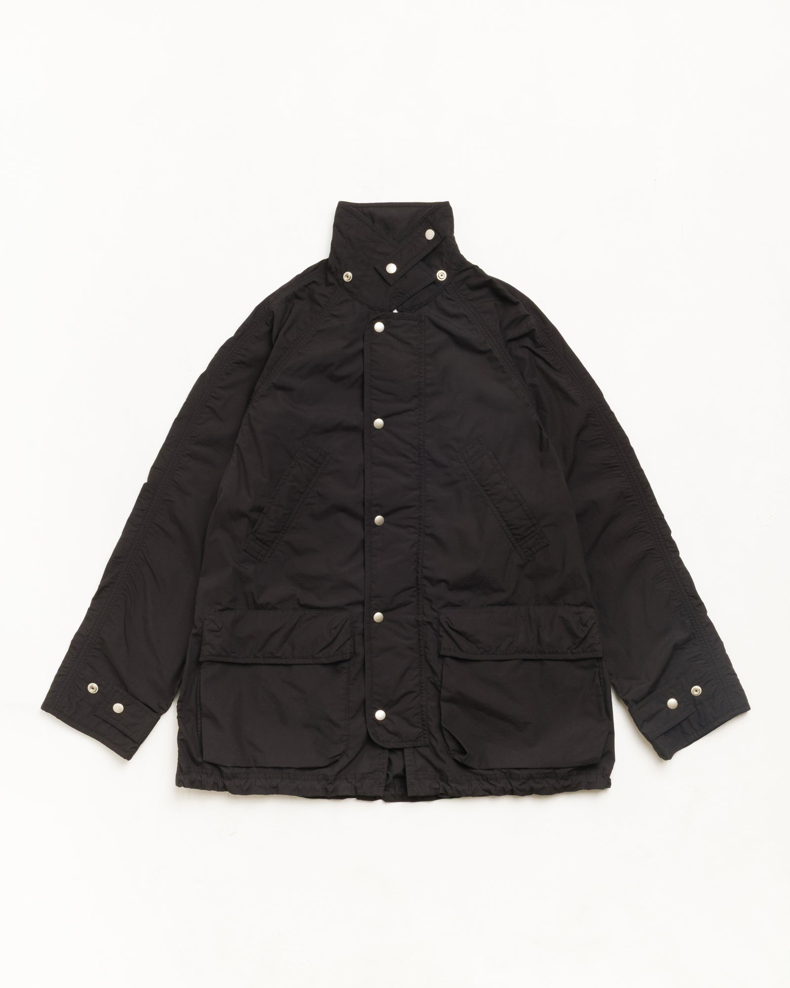 Lt Wt Long Coat Unisex Long Sleeve In Black